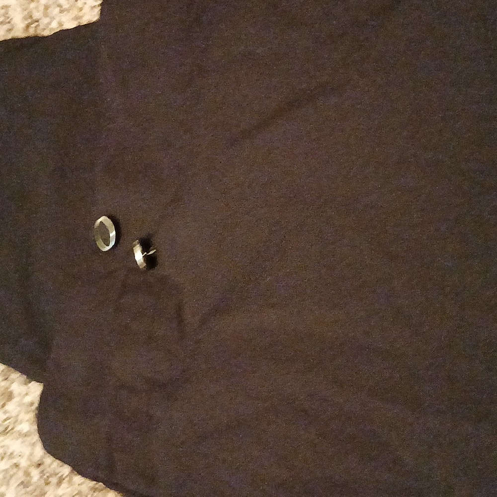 Black slacks with button trim